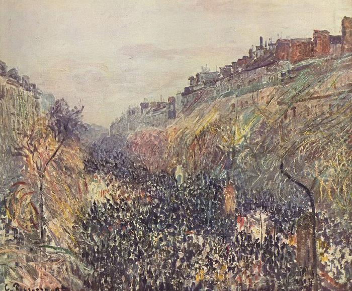 Faschingsdienstag auf dem Boulevard Montmartre bei Sonnenuntergang, Camille Pissarro